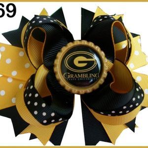 4.5 INCH NCAA GRAMBLING STATE TIGERS HAIRBOW
